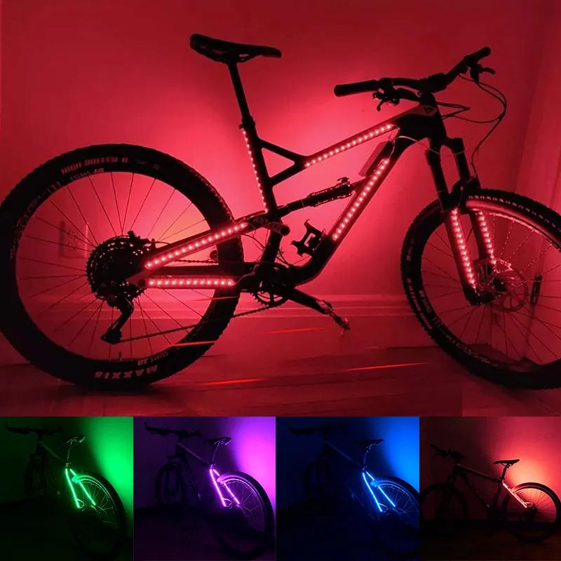 ZK30 LED 스트립 조명, 자전거 스쿠터 스케이트 보드 사이클링 안전 장식 자전거 미등 MTB 로드 바이크 후면 램프 액세서리